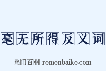 毫无所得反义词是什么意思的图片